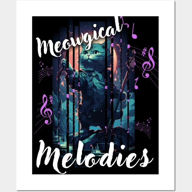 "Gato Encantador: Meowgical Melodies" Wall Art by LionCreativeFashionHubMx